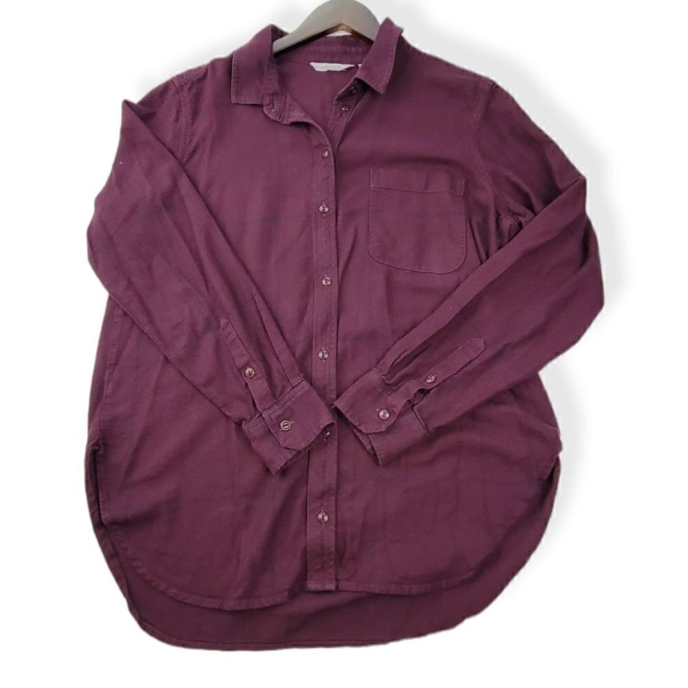 Athleta Burgundy Buttoned Up Shirt Medium